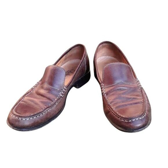 Cole Haan Collection Penny Loafer Leather Slide On Brown Contrast Stitching 8.5 - Picture 1 of 8